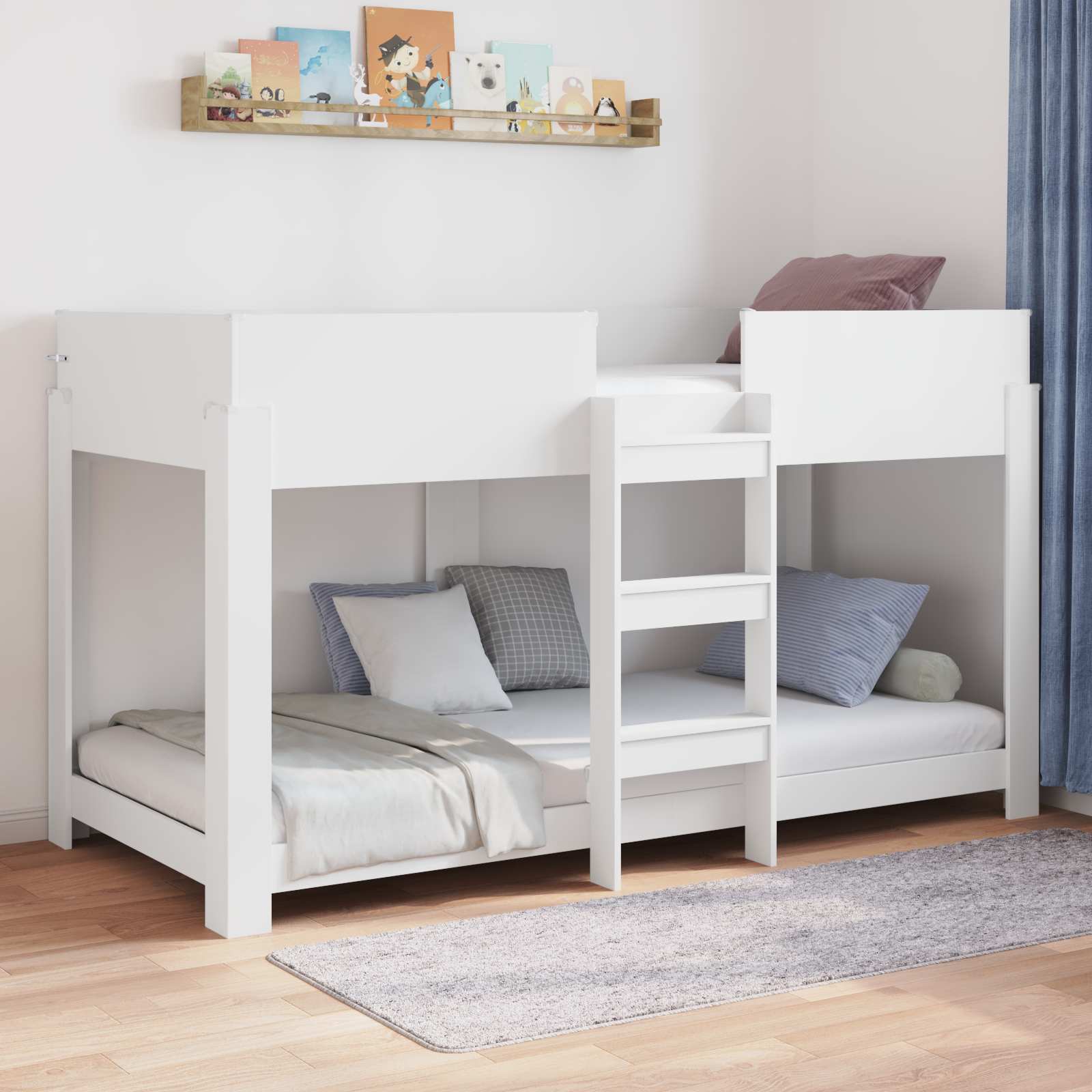 Letto a Castello per Bambini con materasso Bianco 100 x 200 cm 3410515