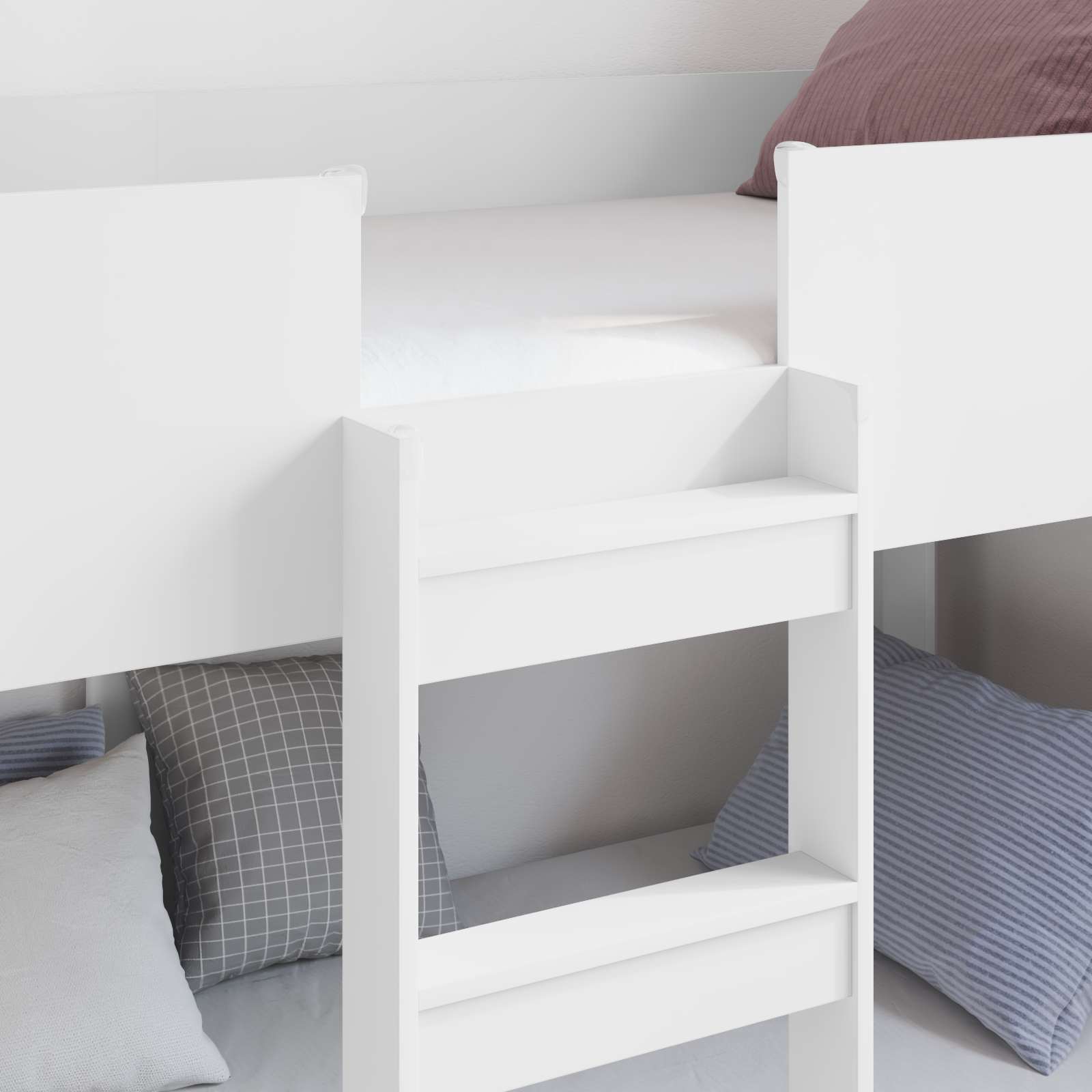 Letto a Castello per Bambini con materasso Bianco 100 x 190 cm 3410531