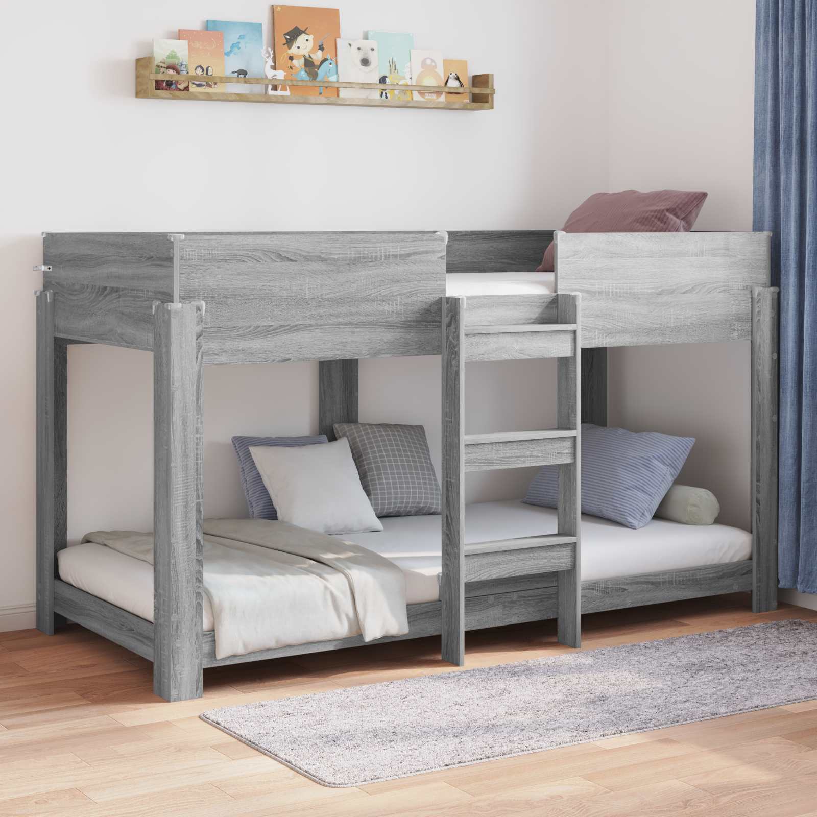 Letto a Castello per Bambini Grigio Sonoma 100 x 190 cm 3410536