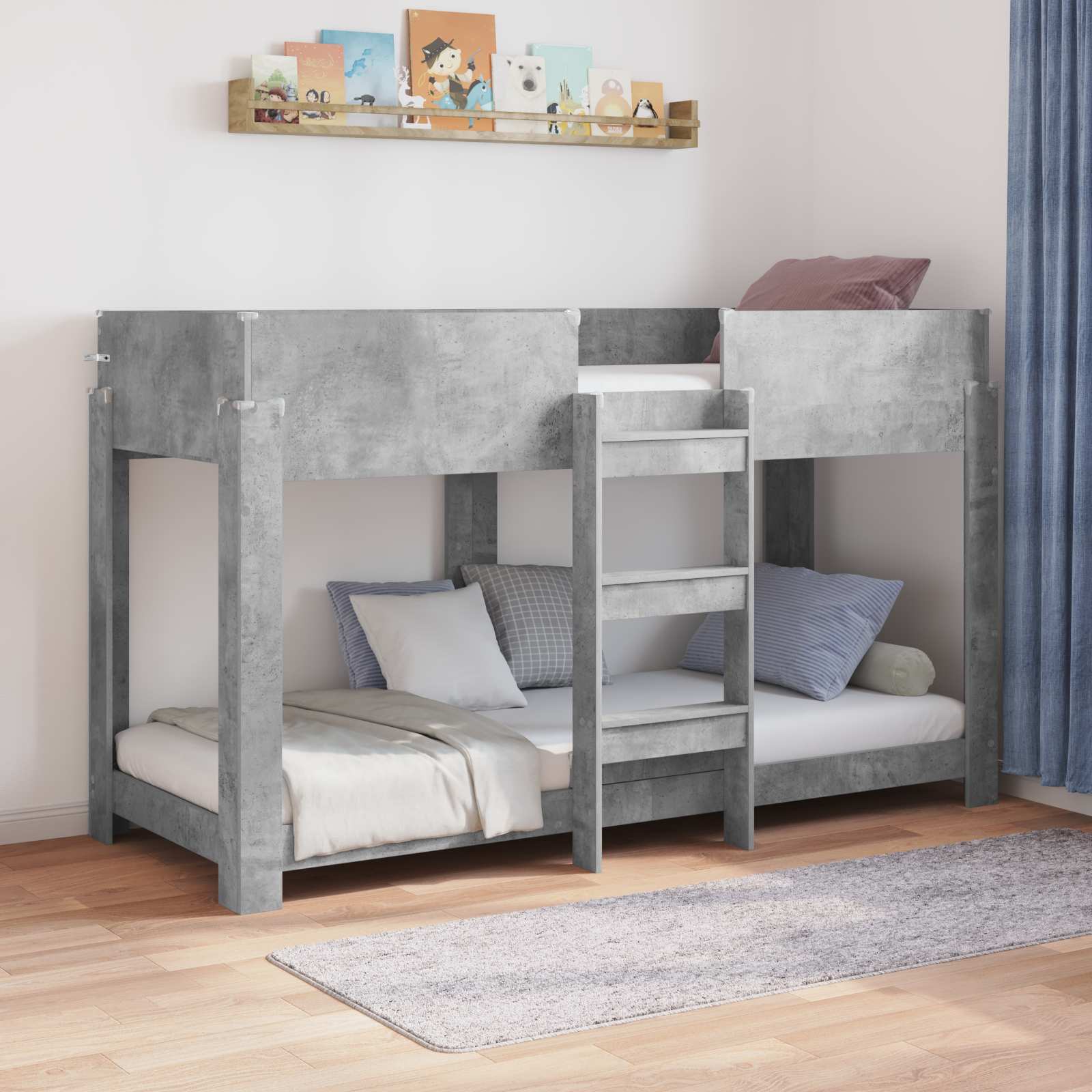 Letto a Castello per Bambini Grigio cemento 80 x 190 cm 3410542