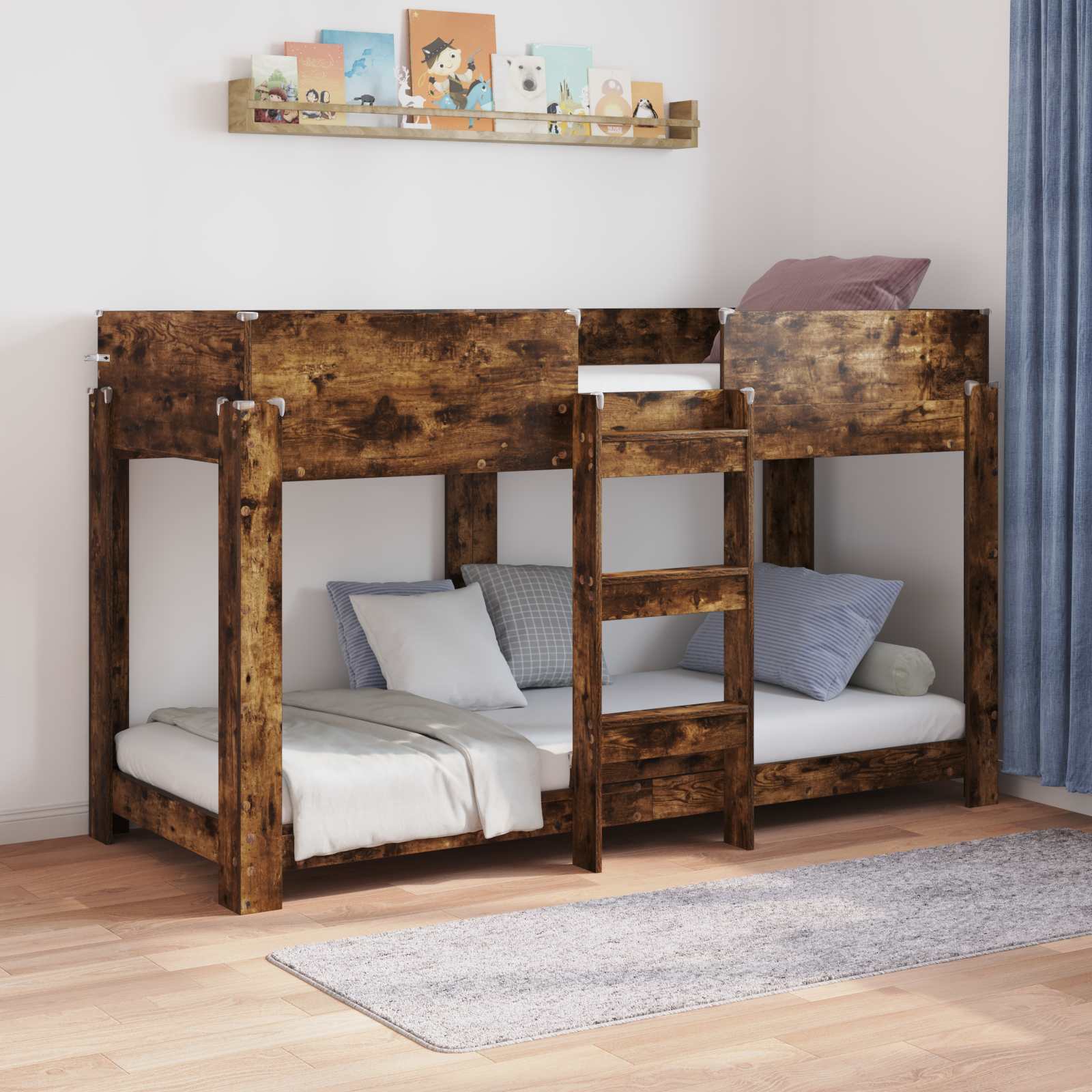 Letto a Castello per Bambini Rovere fumé 80 x 190 cm 3410543