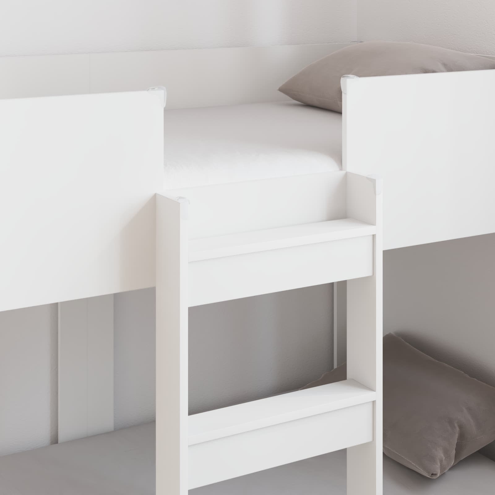Letto a Castello per Bambini con materasso Bianco 90 x 160 cm 3410547
