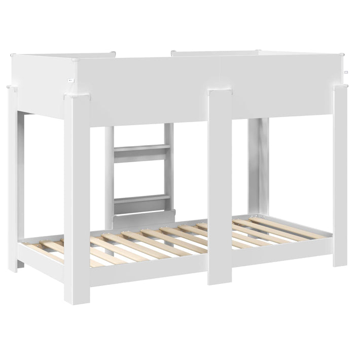 Letto a Castello per Bambini con materasso Bianco 90 x 160 cm 3410547