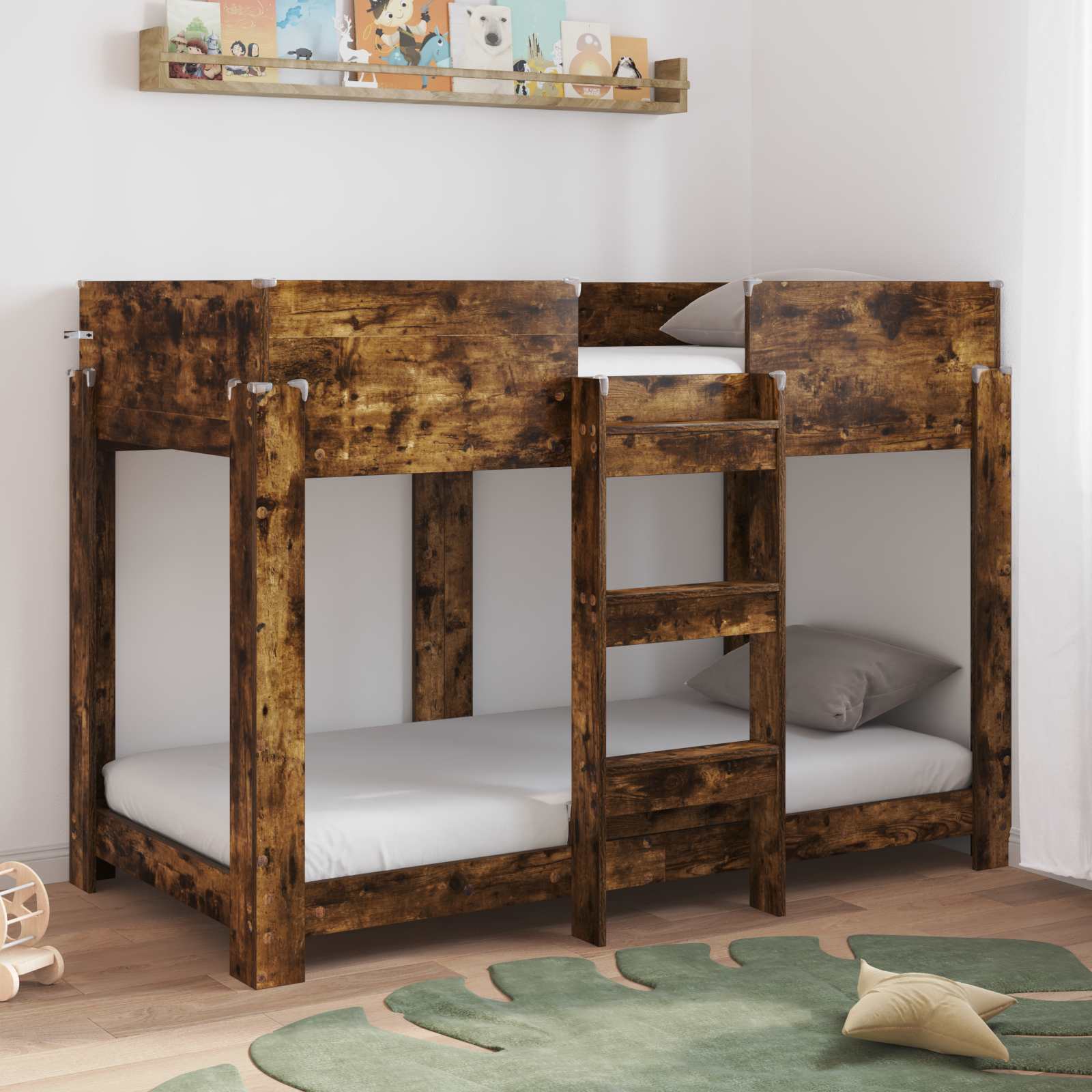 Letto a Castello per Bambini Rovere fumé 90 x 160 cm 3410551