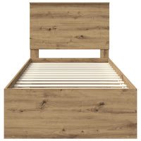 Struttura del letto con testiera-Giroletto con Testiera Rovere Artigianale 90 x 190 cm 884338