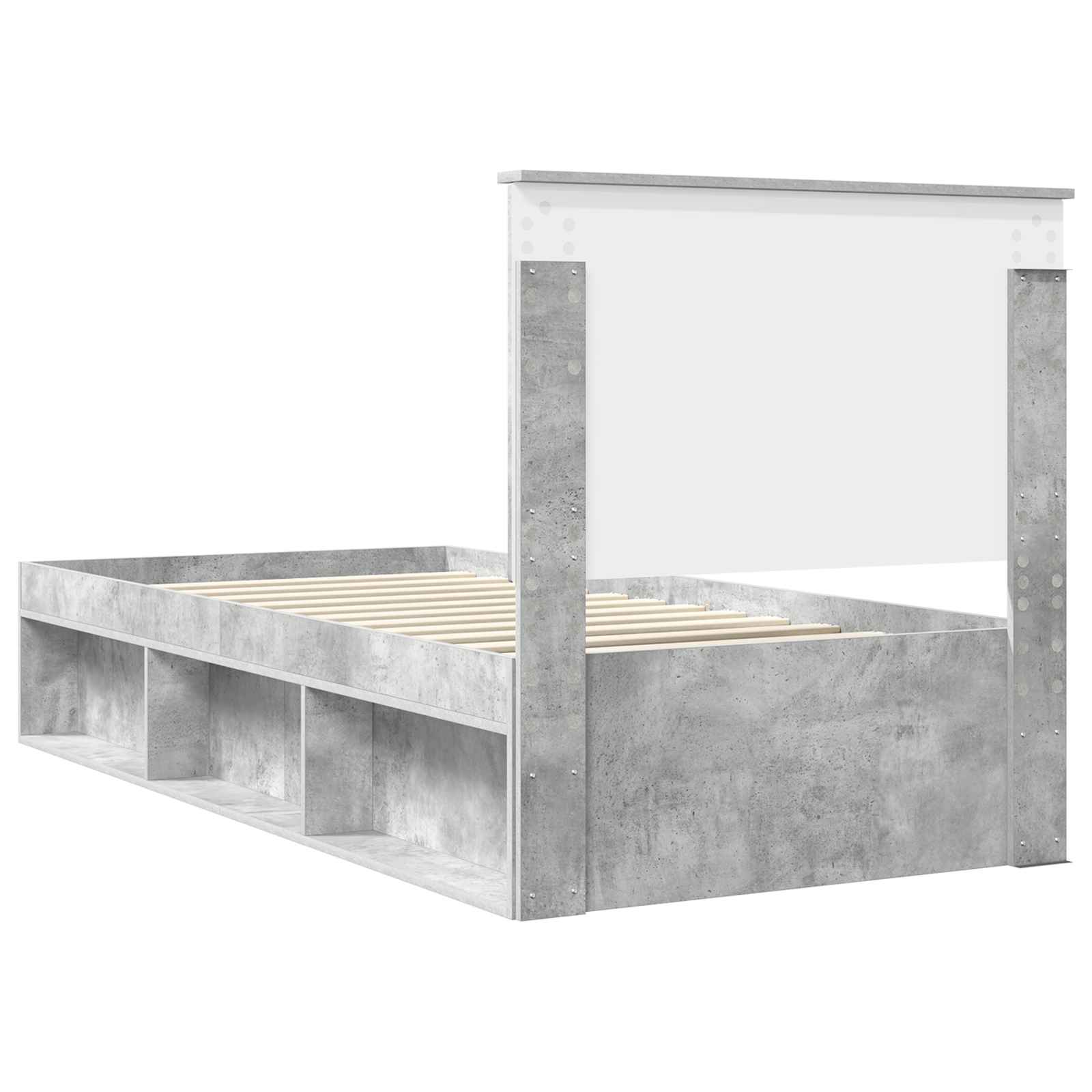 Struttura del letto Calcestruzzo 90 x 200 cm Pino massello 3409411