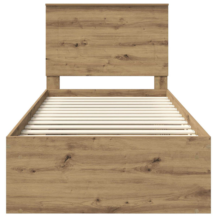 Struttura del letto con testiera-Giroletto con Testiera Rovere Artigianale 90 x 200 cm 960060