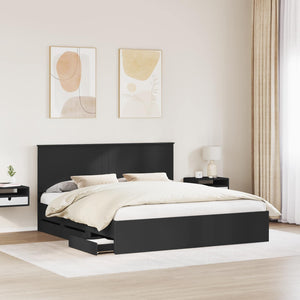 Struttura del letto Nero 200 x 200 cm Legno Ingegnerizzato 3409427