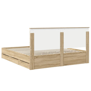 Struttura del letto con cassetto Rovere Sonoma 200 x 200 cm 3409428