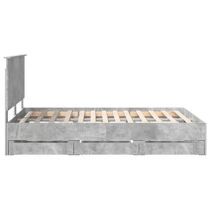 Struttura del letto con cassetto Grigio cemento 150 x 200 cm 3409450
