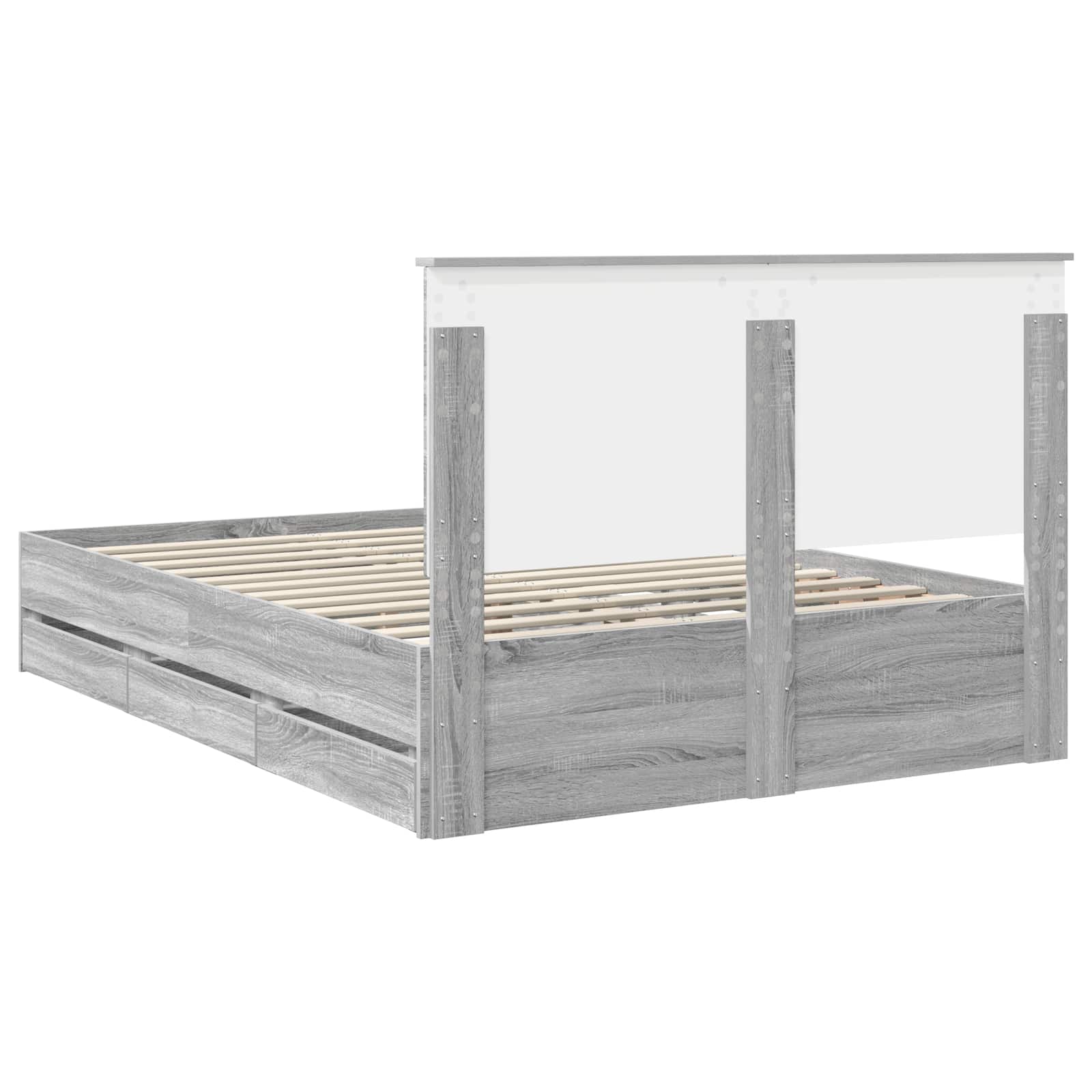 Struttura del letto con cassetto Grigio Sonoma 150 x 200 cm 3409452