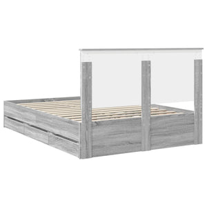 Struttura del letto con cassetto Grigio Sonoma 150 x 200 cm 3409452