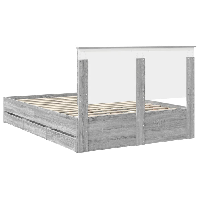 Struttura del letto con cassetto Grigio Sonoma 150 x 200 cm 3409452
