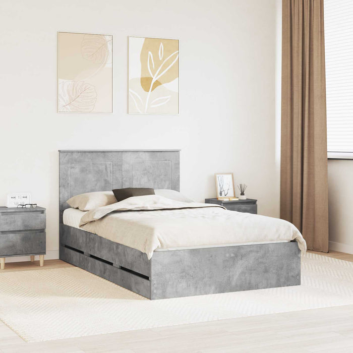 Struttura del letto con cassetto Grigio cemento 135 x 190 cm 3409471