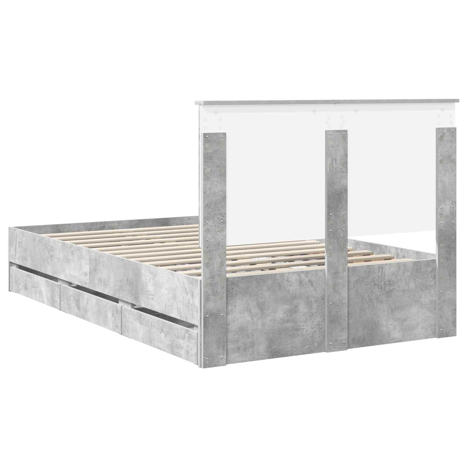 Struttura del letto con cassetto Grigio cemento 135 x 190 cm 3409471