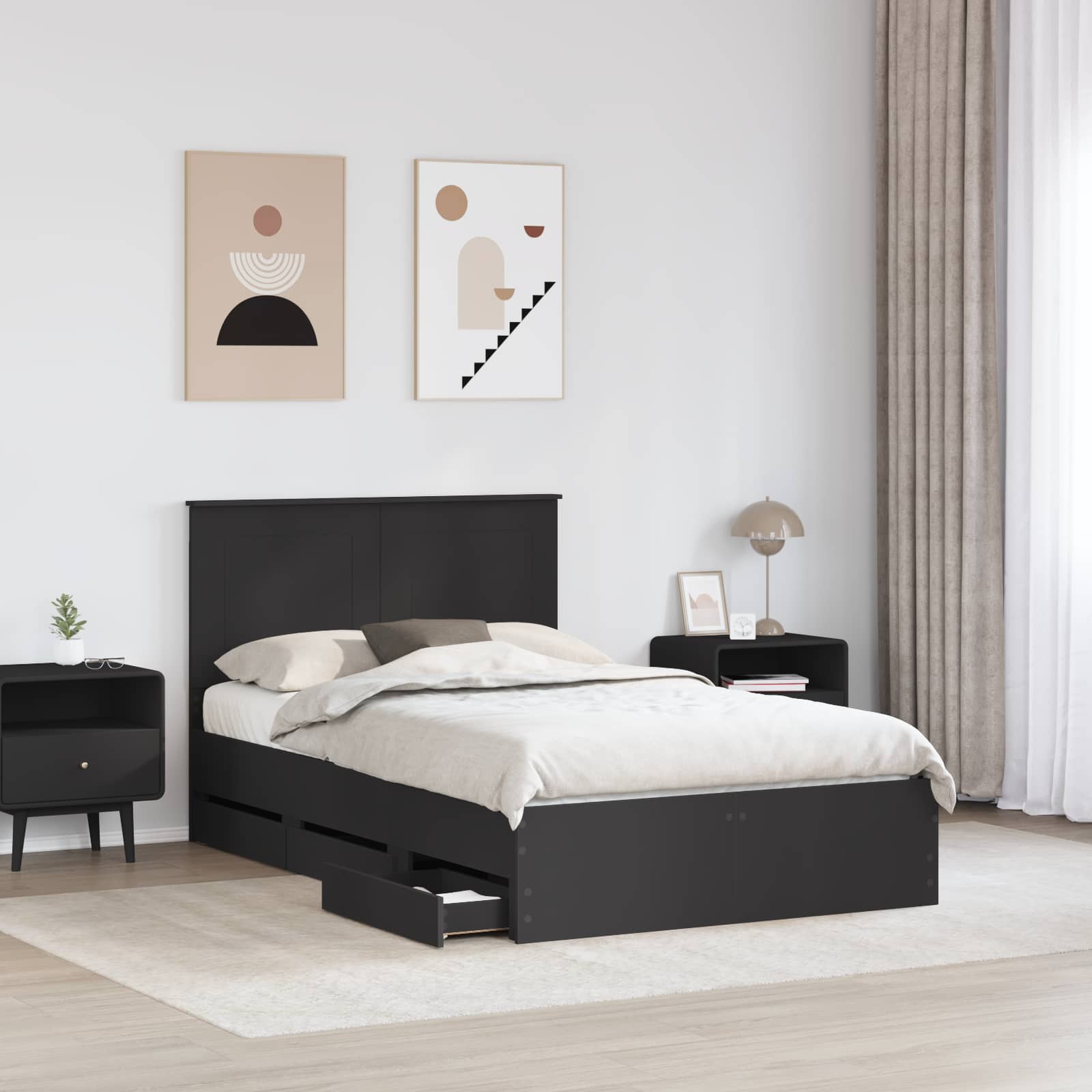 Struttura del letto Nero 120 x 190 cm Legno Ingegnerizzato 3409476