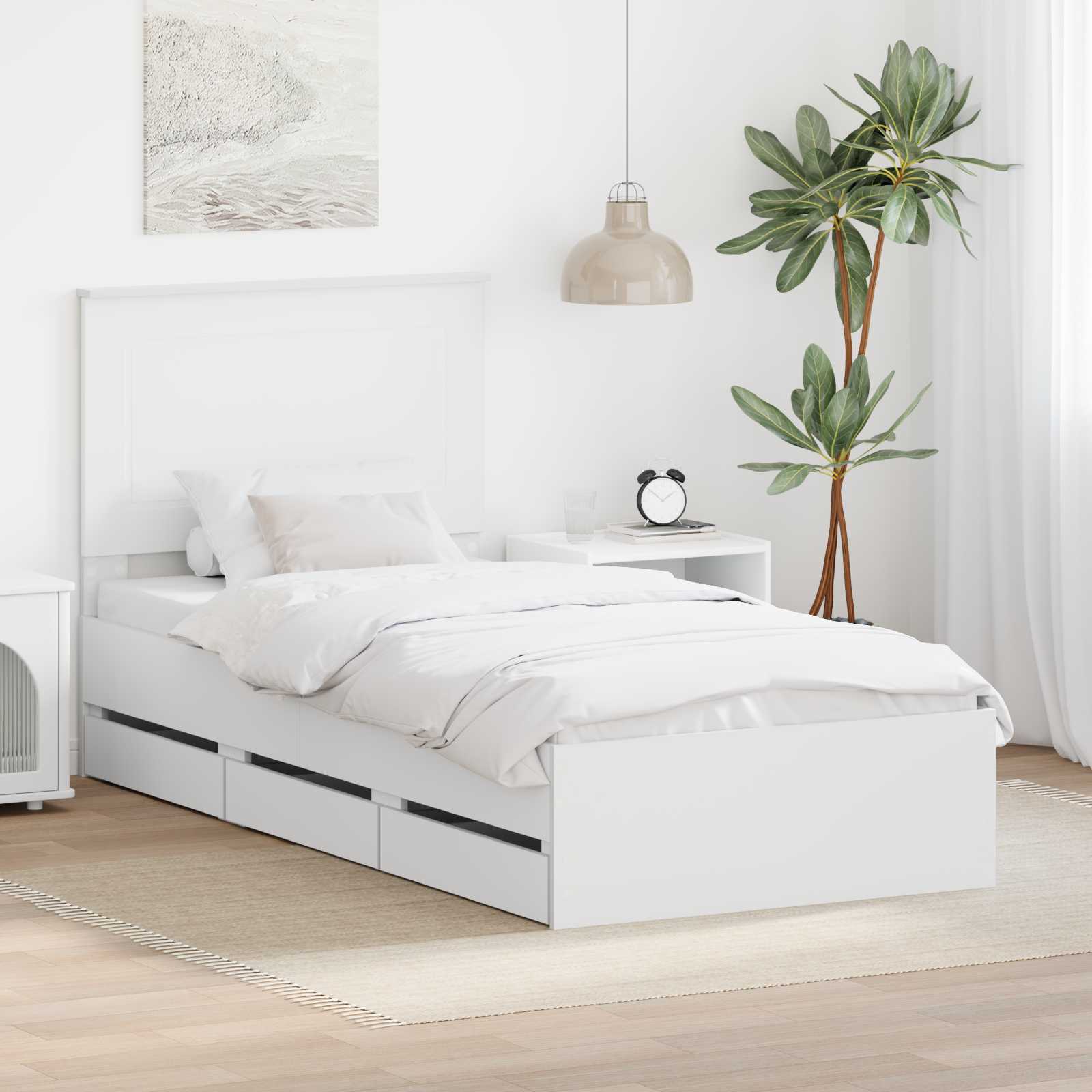 Struttura del letto Bianco 100 x 200 cm Legno Ingegnerizzato 3409489