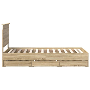 Struttura del letto con cassetto Rovere Sonoma 90 x 190 cm 3409498