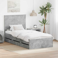 Struttura del letto con cassetto Grigio cemento 90 x 190 cm 3409499