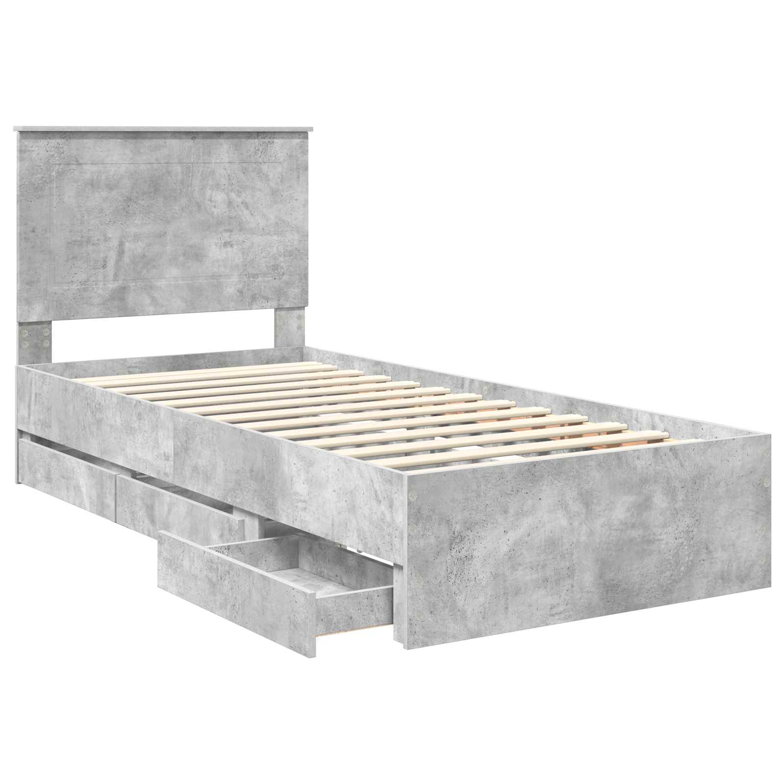 Struttura del letto con cassetto Grigio cemento 90 x 190 cm 3409499