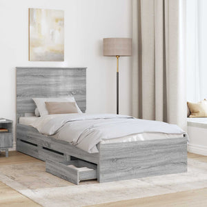 Struttura del letto con cassetto Grigio Sonoma 90 x 190 cm 3409501
