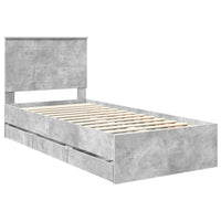 Struttura del letto con cassetto Grigio cemento 90 x 200 cm 3409506