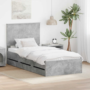 Struttura del letto con cassetto Grigio cemento 75 x 190 cm 3409513