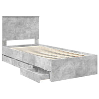 Struttura del letto con cassetto Grigio cemento 75 x 190 cm 3409513