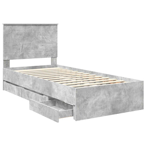 Struttura del letto con cassetto Grigio cemento 75 x 190 cm 3409513