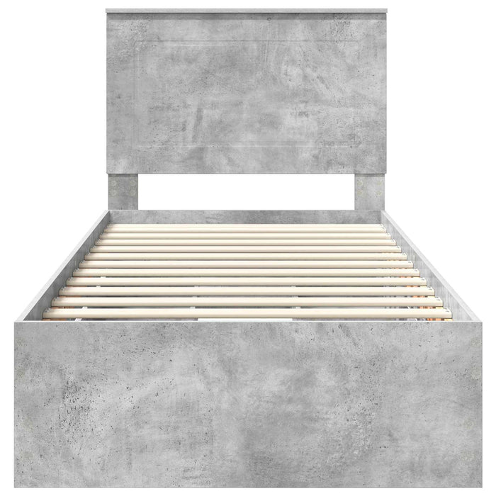 Struttura del letto con cassetto Grigio cemento 75 x 190 cm 3409513