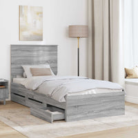 Struttura del letto con cassetto Grigio Sonoma 75 x 190 cm 3409515