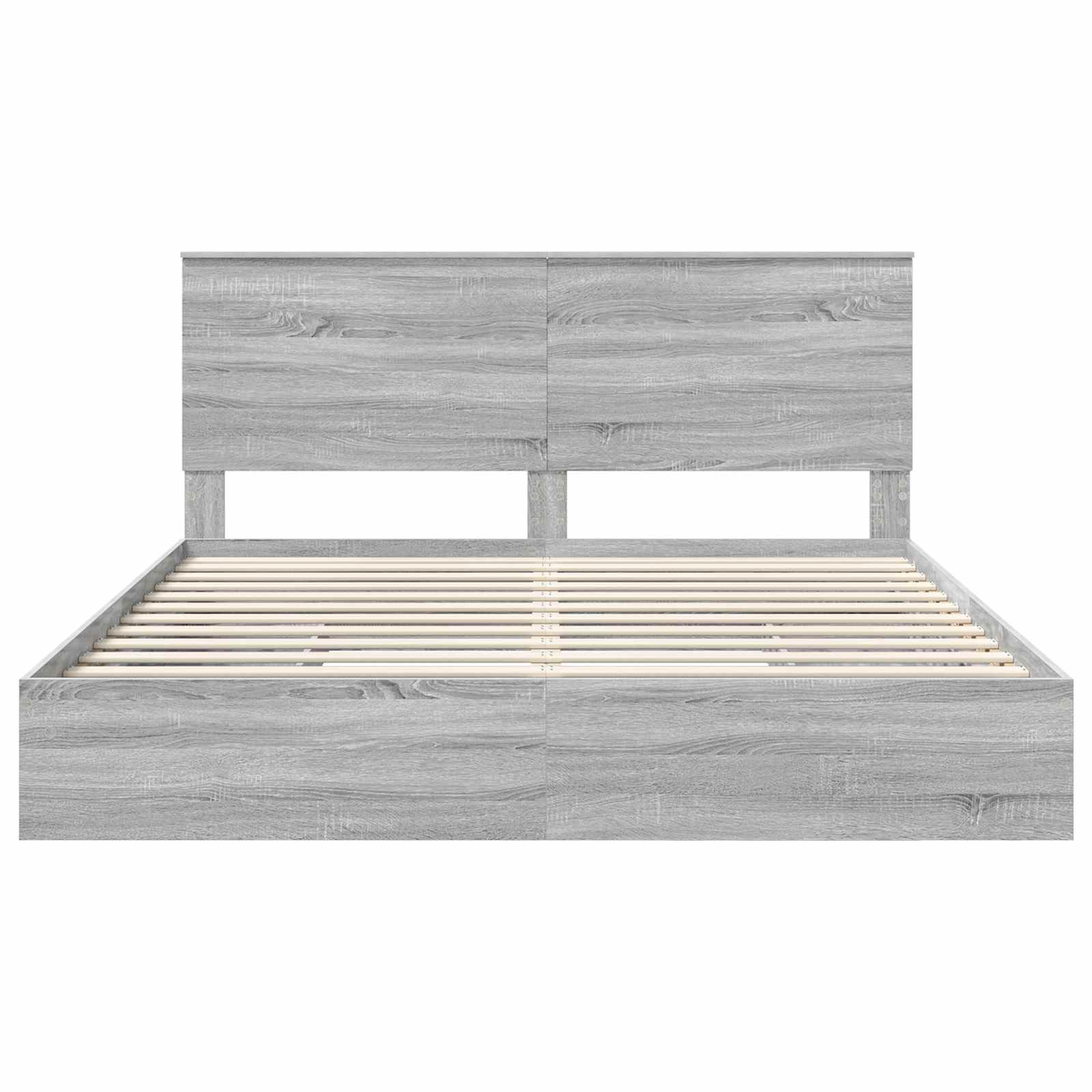 Letto con Contenitore con testiera-Struttura Letto con contenitore Grigio Sonoma 200 x 200 cm 795871