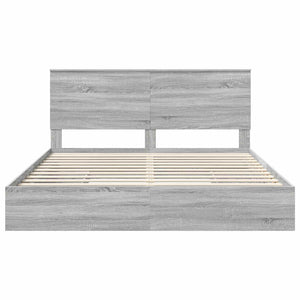 Letto con Contenitore con testiera-Struttura Letto con contenitore Grigio Sonoma 200 x 200 cm 795871
