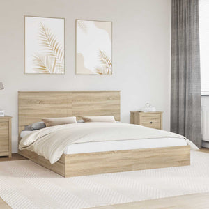 Letto con Contenitore con testiera-Struttura Letto con contenitore Rovere Sonoma 180 x 200 cm 249425