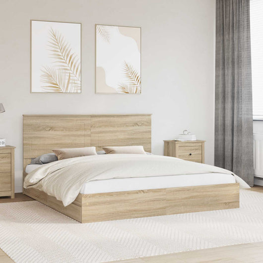 Letto con Contenitore con testiera-Struttura Letto con contenitore Rovere Sonoma 180 x 200 cm 249425