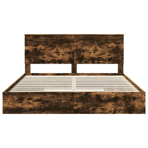 Letto con Contenitore con testiera-Struttura Letto con contenitore Rovere fum¨¦ 180 x 200 cm 809873