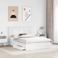 Letto con Contenitore Bianco 140 x 190 cm Legno multistrato