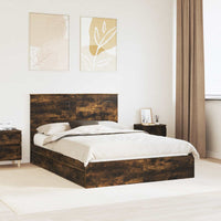 Letto con Contenitore con testiera-Struttura Letto con contenitore Rovere fum¨¦ 140 x 200 cm 414109
