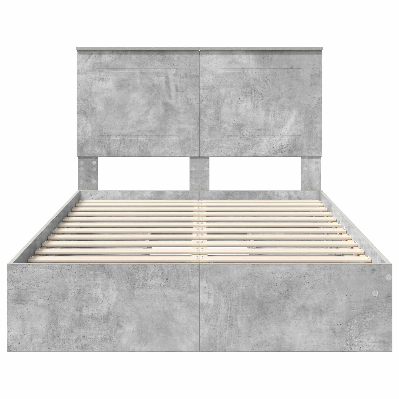 Letto con Contenitore con testiera-Struttura Letto con contenitore Grigio cemento 135 x 190 cm 127994