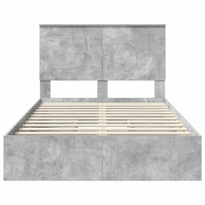 Letto con Contenitore con testiera-Struttura Letto con contenitore Grigio cemento 135 x 190 cm 127994