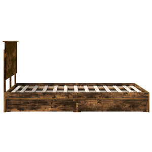 Letto con Contenitore con testiera-Struttura Letto con contenitore Rovere fum¨¦ 135 x 190 cm 537072