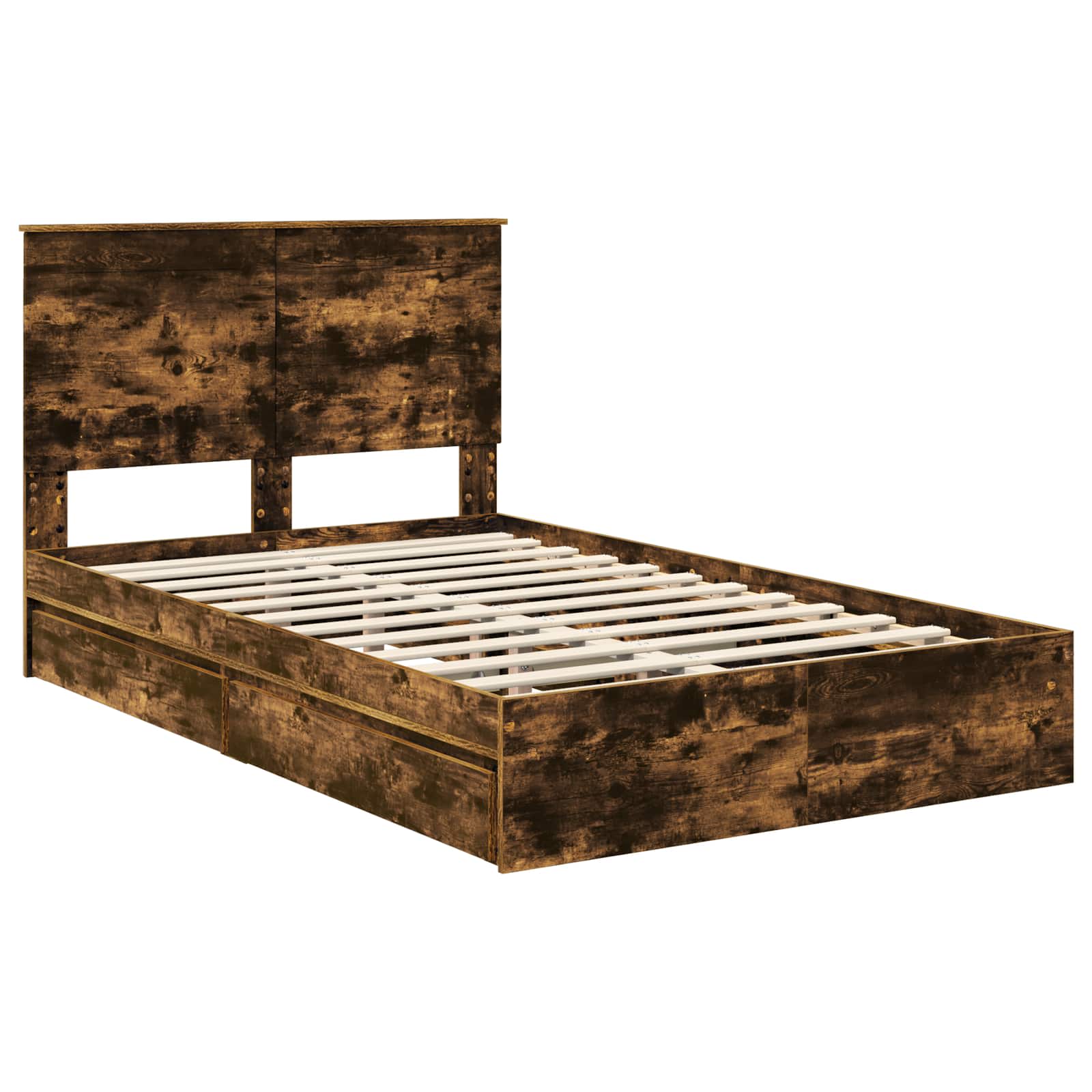 Letto con Contenitore con testiera Rovere fumé 120 x 190 cm