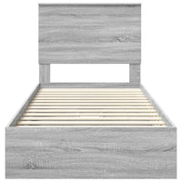 Letto con Contenitore con testiera-Struttura Letto con contenitore Grigio Sonoma 100 x 200 cm 358592