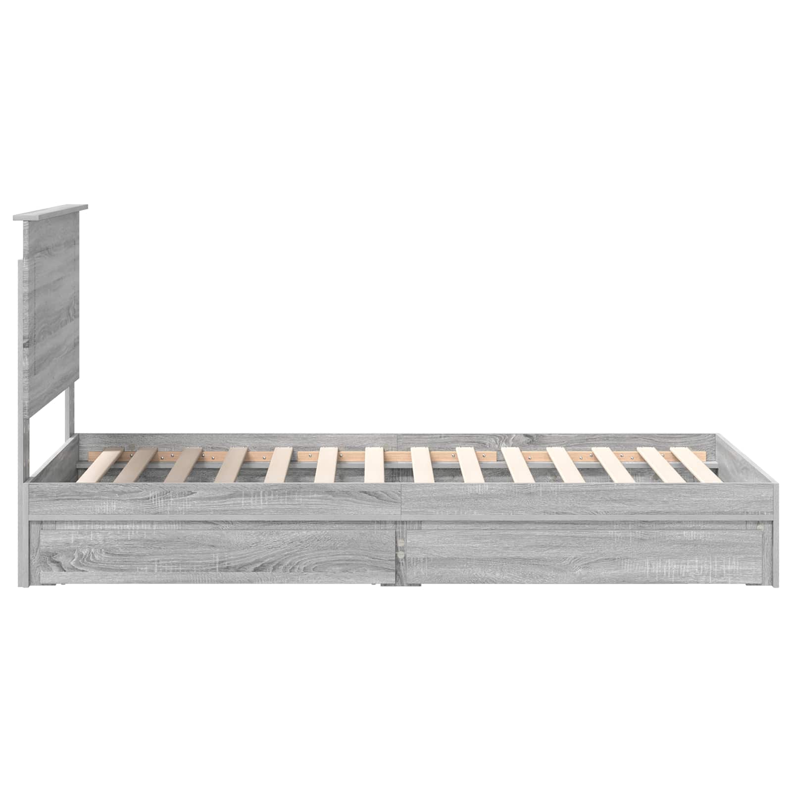 Letto con Contenitore con testiera-Struttura Letto con contenitore Grigio Sonoma 90 x 200 cm 866316