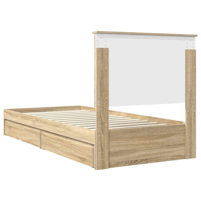 Struttura del letto Rovere Sonoma 75 x 190 cm Legno multistrato 3409603