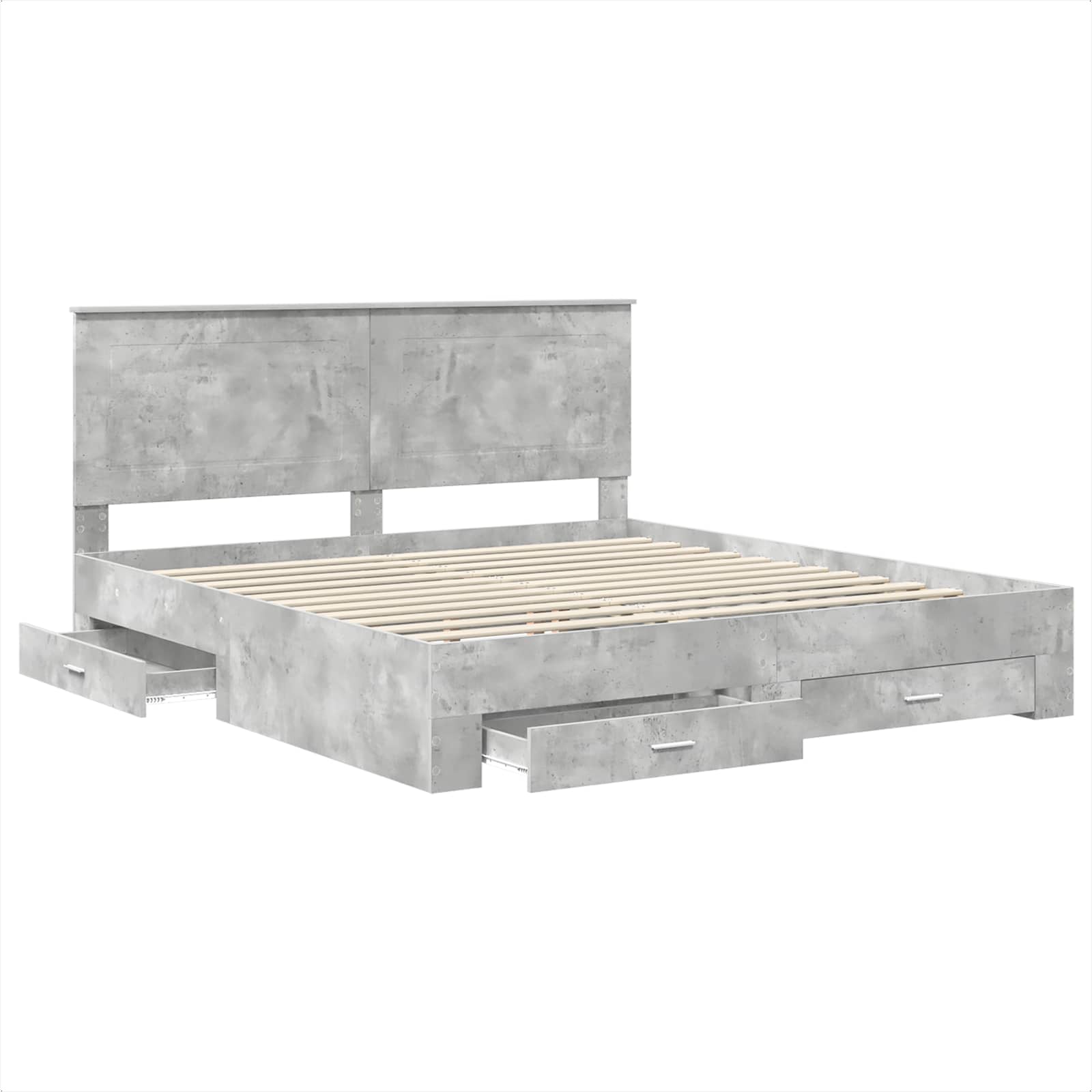 Struttura del letto con testiera Grigio cemento 180 x 200 cm