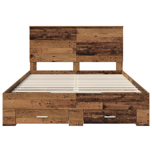 Struttura del letto con testiera-Giroletto con Testiera Legno vecchio 140 x 190 cm 774655