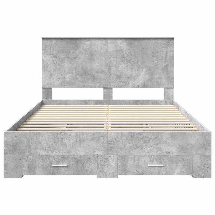 Struttura del letto con testiera-Giroletto con Testiera Grigio cemento 140 x 200 cm 773825