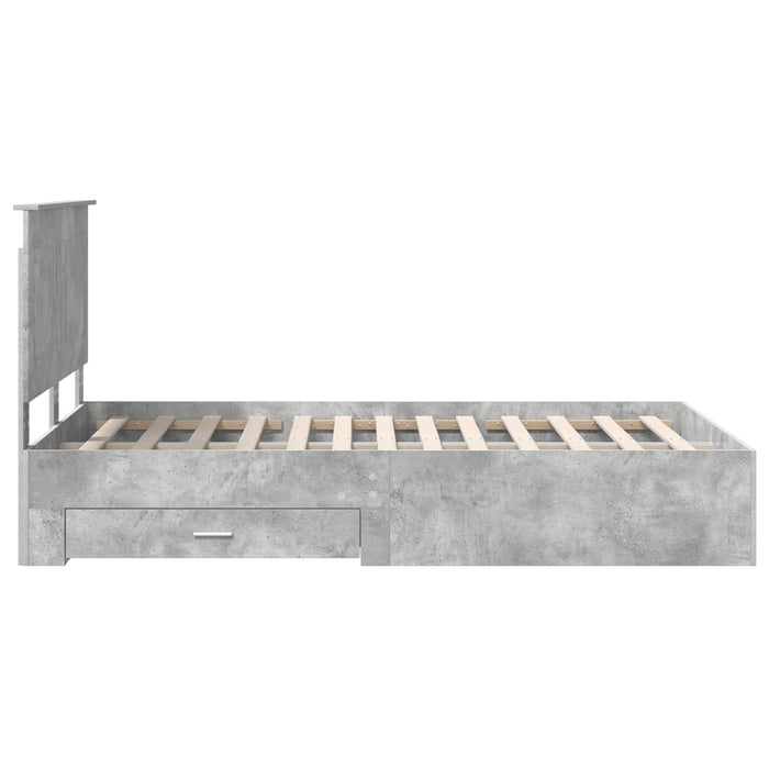 Struttura del letto con testiera-Giroletto con Testiera Grigio cemento 135 x 190 cm 386059