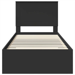 Struttura del letto con cassetto Nero e Argento 75 x 190 cm 3409713